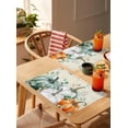 thumbnail image 5 of Fall Placemats Set of 6 Sage Green Pumpkin Place Mats Thanksgiving Placemat Autumn Teal Eucalyptus Leaves Table Mats for Dining Kitchen Table Holiday Dinner Party Home Fall Decorations 13x19 Inch, 5 of 6