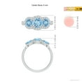 thumbnail image 3 of ANGARA Natural Floating Three Stone Aquamarine Ring with Diamond Halo in 14K White Gold for Women (Size-6mm) | March Birthstone, Anniversary, Jewelry Gift for Women | Natural Aquamarine Ring, 3 of 7