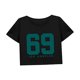 thumbnail image 4 of Camiseta corta con cuello redondo para mujer, moda femenina, para caminar durante las vacaciones S, 4 of 7