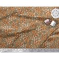 thumbnail image 2 of Soimoi Brown Modal Satin Fabric Leaves,White Floral & Snake Reptile Print Fabric by The Yard 42 Inch Wide, 2 of 3