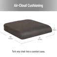 thumbnail image 3 of Cojín de asiento Mind Reader Air-Cloud de espuma viscoelástica gris, 3 of 7