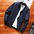 thumbnail image 1 of 2023 New Spring and Autumn Fashion Trendy Mock Collar Panel Pocket Casual Comfort Slim Solid Short Baseball Uniform Jacket, 1 of 4