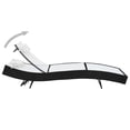 thumbnail image 2 of Casafoyer Sun Lounger with Pillow Poly Rattan Black, 2 of 2