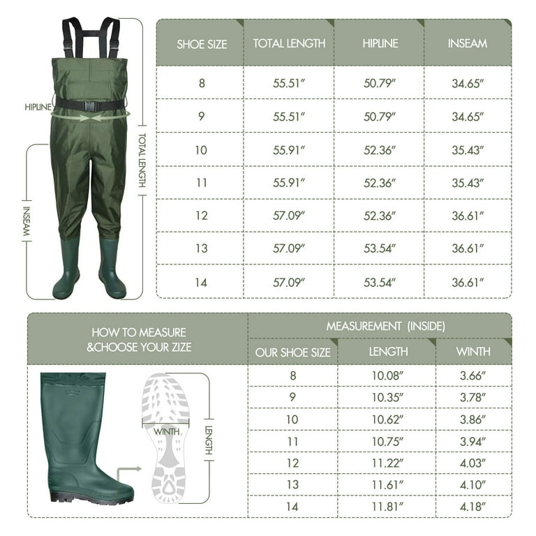 Autoez Chest Wader, 2-Ply Nylon/PVC Waterproof Fishing & Hunting Waders  with Boot Hanger Water-proof phone case 