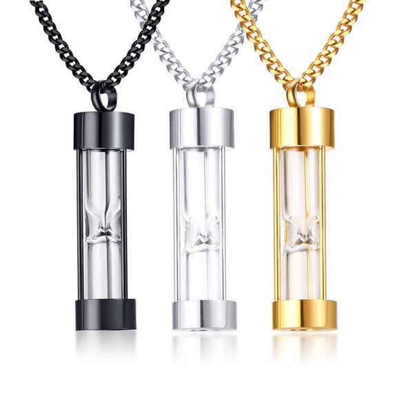 3 Pack Hourglass Urn Necklace for Ashes Cremation Jewelry for Ashes Stainless Steel Memorial Keepsake Ashes Necklace