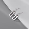 thumbnail image 5 of Pendientes pequeños geométricos de plata Pendientes metálicos de viento Pendientes sencillos, 5 of 5