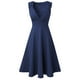 thumbnail image 3 of Vestido sin mangas con escote en V y tirantes para mujer, color sólido retro, cintura alta, sexy Fridja  hj4622, 3 of 8