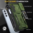 thumbnail image 4 of LeYi Samsung Galaxy A54 5G Case, A54 5G Case with 2 Pack Screen Protectors, Heavy Duty Armor Case with Slide Cover & Upgrade Magnetic 360°Rotatable Kickstand for A54, Army Green, 4 of 7
