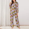 thumbnail image 2 of Fotbe Cartoon Avocados Pattern Long Sleeve Pajama Set for Women,Sleepwear Set,2-piece Loungewear Set,Soft PJs Comfy Nightwear with Pockets -XX-Large, 2 of 7
