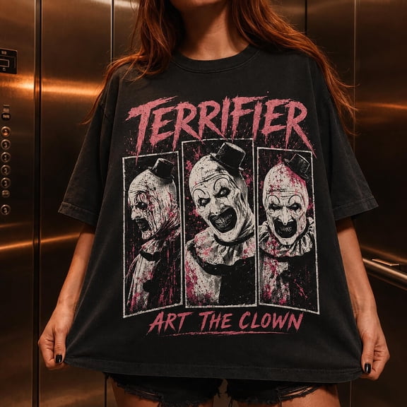 Vintage Terrifier Shirt, Art the Clown Bloody Horror Movie Tee, Killer Clown Halloween Graphic T-Shirt