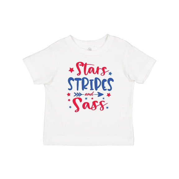 Inktastic 4th of July Stars Stripes and Sass Blue and Red Stars Girls Baby T-Shirt