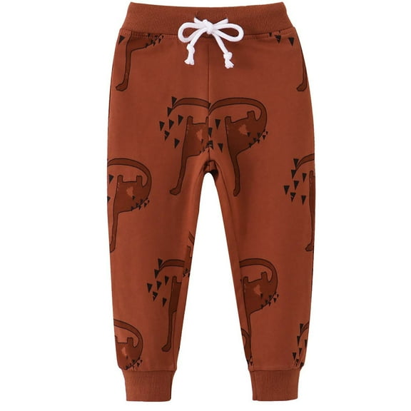 Piuwrlz Boys Jogger Pants for Kids Sweatpants Long Pant Brown Size 6 Years