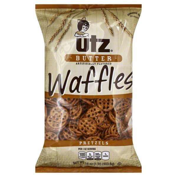 Utz Butter Flavored Waffles Pretzels, 16 Oz.