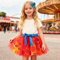 thumbnail image 2 of QTSHPN Ballet Skirt Girls Festive Party Dress Pleated Tutu Bow Hair Play Fashion Long Skirts for Girl Red_004 9-11 Years, 2 of 5