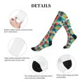 thumbnail image 5 of Lsque Colorful Hawaii Palms Pattern Sport Compression Socks for Men & Women 15-20 mmHg Knee High Nurse Pregnant Running Medical and Travel Athletic, 5 of 6