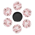thumbnail image 5 of LNWH Non-Slip Decorative Drink Coasters, Pink Abstract Pebble Art Pattern Drink Mats with Holder, 6 Pcs, 5 of 8