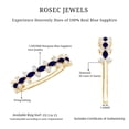 thumbnail image 5 of Rosec Jewels Anniversary Ring with Blue Sapphire and Diamond, Half Eternity Ring for Women, 14K Yellow Gold, US 9.50, 5 of 6