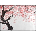 thumbnail image 2 of GZHJMY Japanese Pink Cherry Blossom Oil Painting Area Rug Living Room Rugs - 5'3" x4 Abstract Large Soft Indoor Washable Rug Low Pile Carpet for Bedroom Dining Room Office Carpet Runner, 2 of 6