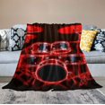 thumbnail image 2 of ONETECH Drum Kit Throw Blanket Boys Girls Rock Music Themed Throw Blanket Teens Red Black Musical Pattern Decor Sherpa Blanket for Bed Sofa Couch Bedroom Instruments Print Fuzzy BlanketThrow, 2 of 6