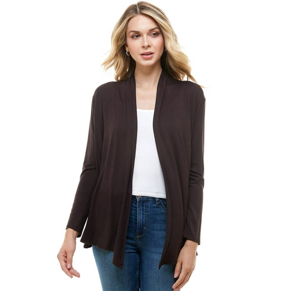 Open Front Draped Long Sleeve Cardigan