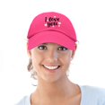 thumbnail image 5 of DALIX Cute Hearts I Love You Hat Womens Embroidered Baseball Cap in Hot Pink, 5 of 6