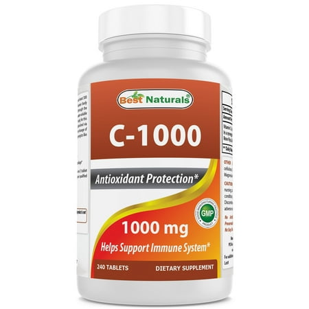 Best Naturals Vitamin C 1000 mg 240 Tablets with Rose hips, Bioflavonoids, Acerola &