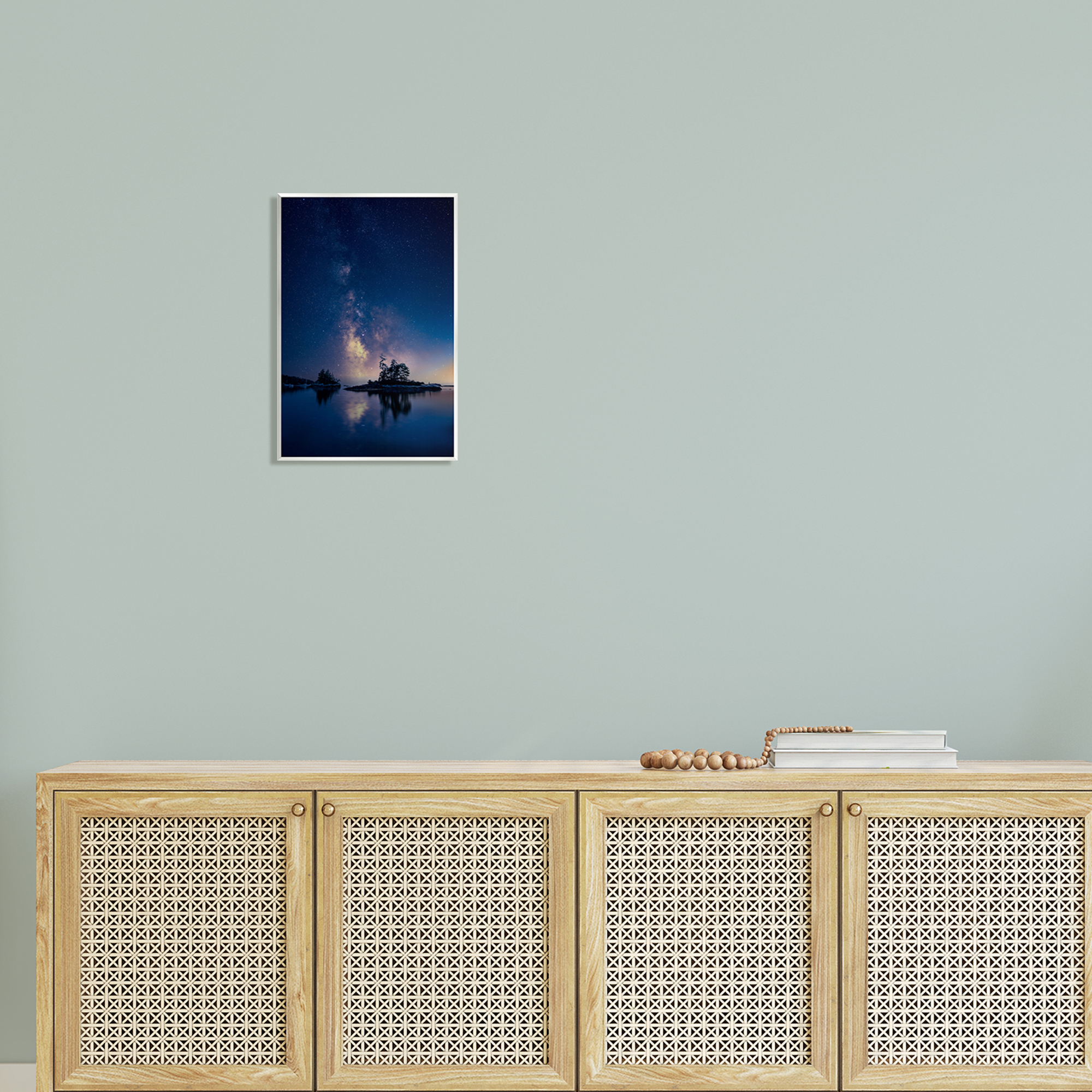 Stupell Night Stars Coastal Island Trees Landscape Photography Wall Plaque Unframed Art Print Wall Art
