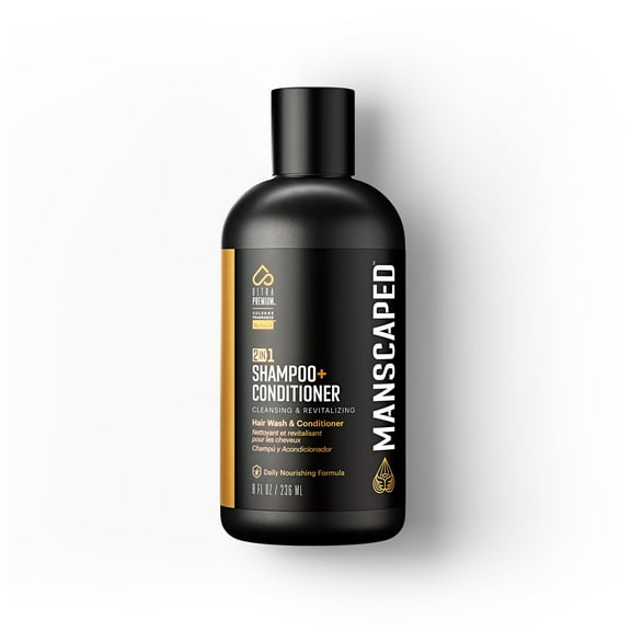 MANSCAPED® 2-in-1 Shampoo & Conditioner, Infused with Sea Kelp, Coconut Water, Aloe for Hydrating Hair, 8 oz