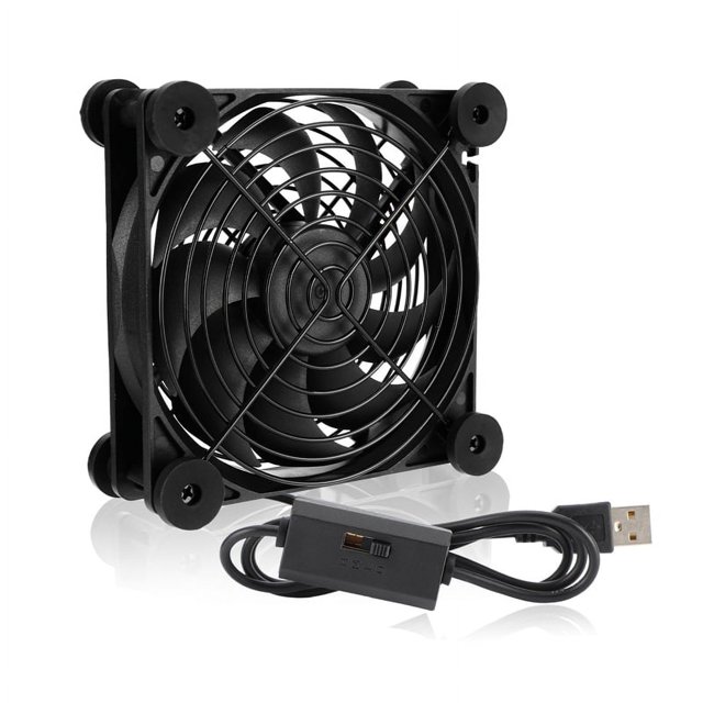 Ventilador de Enrutador DIY PC Cooler TV Box Enfriamiento Silencioso DC 5V USB Power Ventilador de 120 Mm con Tornillos Red Protectora, 120X120X25MM