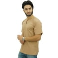thumbnail image 2 of Atasi Men's Casual Short Kurta Indian Tunic V-Neck Cotton Top-XX-Large, 2 of 7