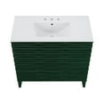 thumbnail image 4 of Cascade 36" Freestanding Bathroom Vanity in Green Oak with 3-Hole Widespread Sink Top, 4 of 7