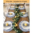 thumbnail image 4 of 13 Inch Round Placemats Set of 4, Watercolor Floral Non Slip Heat Insulation PP Table Mats, Spring Flower Leaves Botanical Blue Washable Place Mats for Kitchen Dining Party Table Decor, 4 of 7