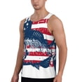 thumbnail image 2 of Gukieu bass fish with the USA flag Print Men's Quick Dry Fitness Vest, Round Neck Sleeveless Fitness Bodybuilding Top-4X-Large, 2 of 7