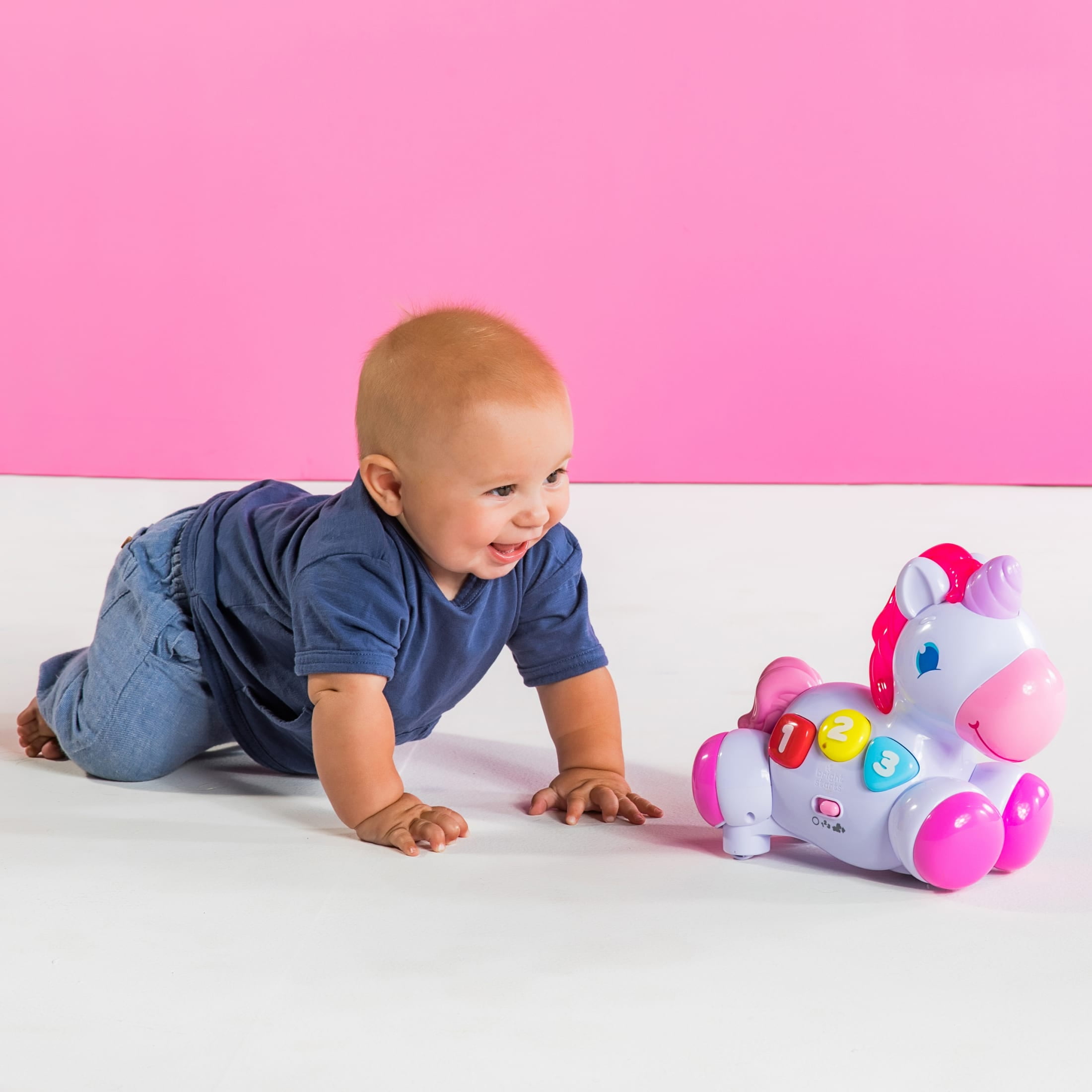 Bright Starts Rock Glow Unicorn Toy with Lights and Melodies