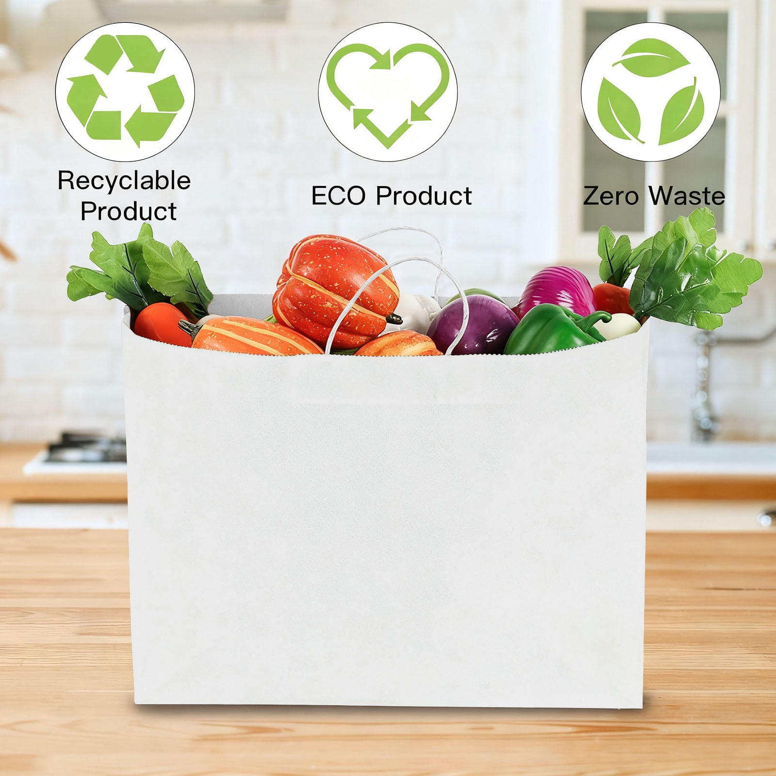 BagDream 50 Pack Large Paper Gift Bags with Handles 16x6x12" Recycled White Kraft Paper Bags for Business, Merchandise, Shopping, Retail Stores