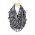 thumbnail image 1 of Sassy Scarves Women's Cross Pattern Long Fringe Infinity Scarf (Blue-7504), 1 of 1