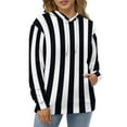 thumbnail image 4 of Black And White Striped Men's Women Vintage 3D Hooded Sweatshirt - All-Season Loose Fit Streetwear, 4 of 6