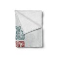 thumbnail image 2 of Live Laugh Love Soft Flannel Fleece Blanket, Calligraphy Words Expressing Happiness Abstract Vintage Composition, Cozy Plush for Indoor and Outdoor Use, 50" x 70", Teal Ruby Orange, by Ambesonne, 2 of 5