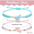 thumbnail image 2 of Butterfly Matching Bracelets,2-Pack Adjustable Strand Best Friends Bracelet,Relationship Jewelry Gifts for Friendship (Pink+Blue), 2 of 6
