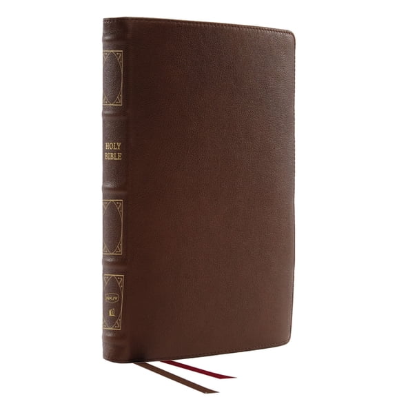 Nkjv, Deluxe Thinline Reference Bible, Genuine Leather, Brown, Red Letter, Comfort Print: Holy Bible, New King James Ver, (Hardcover)
