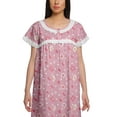 thumbnail image 3 of Moomaya Short Sleeve Nightdress For Ladies Printed Button Placket Nightwear, 3 of 4