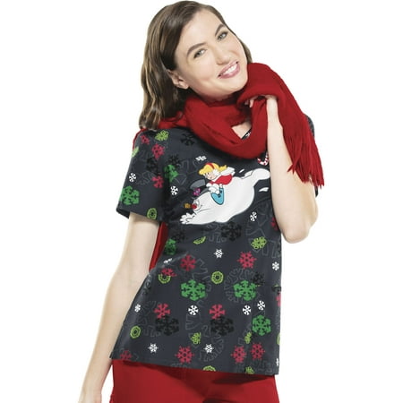 

Tooniforms Holiday V-Neck Women Medical Scrub Top 6802CB