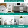 thumbnail image 3 of GHooa Night Stand Bedside Table with Drawer Wooden Side Tables Bedroom Night Stands Small Nightstand End Table with Drawer and Shelf Ideal for Small Spaces Bed Side Table/Night Stand - White, 3 of 9