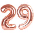 thumbnail image 1 of Globos numéricos Enyeopd de 40 cm en oro rosa para fiesta de cumpleaños de 29, 1 of 6