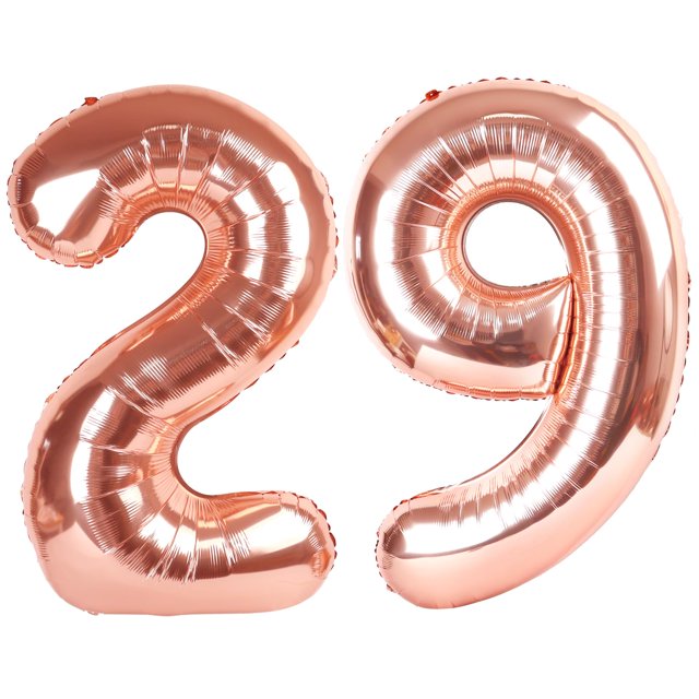 Globos numéricos Enyeopd de 40 cm en oro rosa para fiesta de cumpleaños de 29