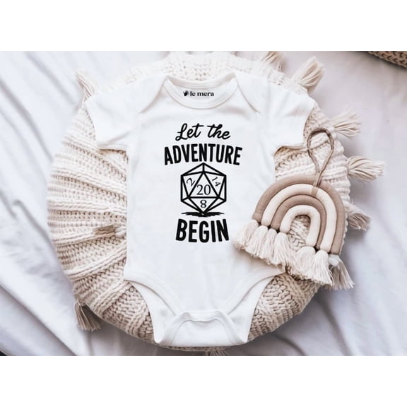 Dnd Let The Adventure Begin Baby Vest, Dungeon And Dragons, Baby Announcement Cute Baby Onesie, BABY BODYSUIT LAT 4424
