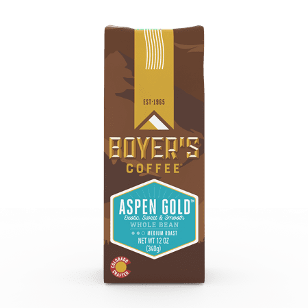 Boyer's Coffee Aspen Gold, Whole Bean Coffee, Medium Roast, 12 Oz