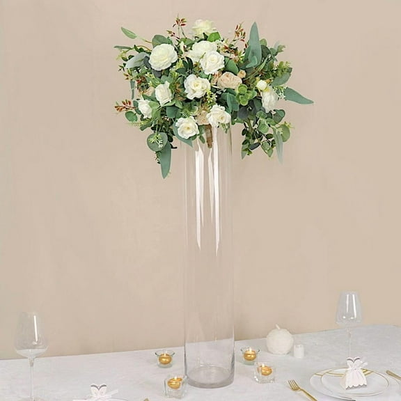 Balsa Circle 2 Clear 32" Round Cylinder Glass Flower Vases Table Centerpieces Party Events decorations Supplies