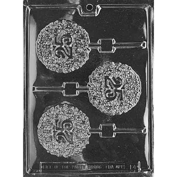 Grandmama's Goodies L014 25th 25 Lollipop Chocolate Candy Soap Mold with Exclusive Molding Instructions