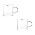 thumbnail image 5 of 4oz Double Spout Clear Glass Cup with Handle, Shot Glasses & Milk Cup, Heat-Resistant Borosilicate Glass Accessories for Coffee Machine,100ml,2pc, 5 of 9